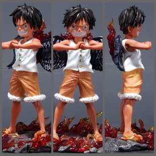 海贼王GK 炽天使路飞 童年草帽路飞 羽翼 站姿 雕像模型 盒装手办