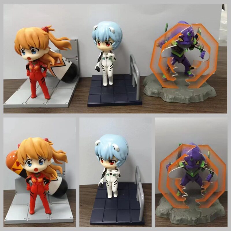 EVA Q版3款 式波 绫波丽 明日香 初号机 微缩场景 公仔 盒装手办