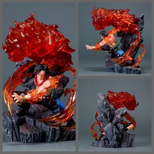 海贼王 GK 顶上决战 大拳头 火拳 艾斯 天绘 雕像 场景 盒装手办