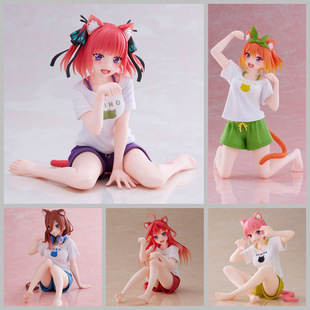 五等分的新娘 中野一花 二乃 三玖 猫咪居家服 可爱桌摆 猫猫手办