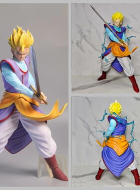 超级赛亚人 GK 魔改 界王神 孙悟饭 执剑 重涂 模型摆件 盒装手办