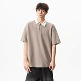 8无影墙280克米纱毛巾料拼色领短宽polo衫短袖T恤HWH41-P50-控88，男装T恤，星座514A（原614）