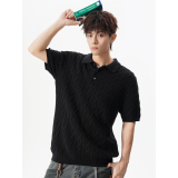 5无影墙绞花polo精梳长绒棉正肩短袖针织T恤HWH47-P55控88，男装Polo衫，星座514A（原614）