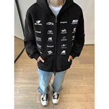 现货秋冬新款美式430克重磅休闲潮牌印花开衫卫衣1713-WY12-P75，男装卫衣，星座514A（原614）