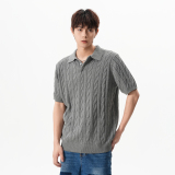 5无影墙绞花polo精梳长绒棉正肩短袖针织T恤HWH47-P55控88，男装Polo衫，星座514A（原614）