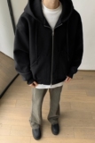 秋冬新款1重磅680克双拉链连帽毛呢短款外套夹克1713-WY09-P108，男装夹克，星座514A（原614）