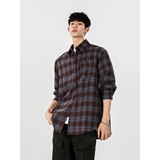 4无影墙(磨毛工艺)复古格纹oversize衬衣1713-HWH06-P58控98，男装衬衫，星座514A（原614）