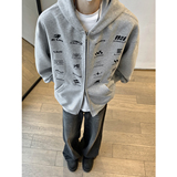 现货秋冬新款美式430克重磅休闲潮牌印花开衫卫衣1713-WY12-P75，男装卫衣，星座514A（原614）