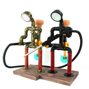 阿拉伯水烟机器人独特造型水烟壶单管有两色可选配件齐全