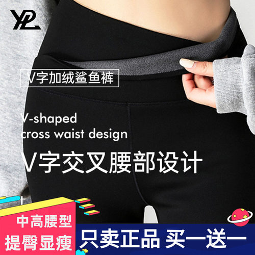 YPL加绒发热鲨鱼裤瑜伽打底裤