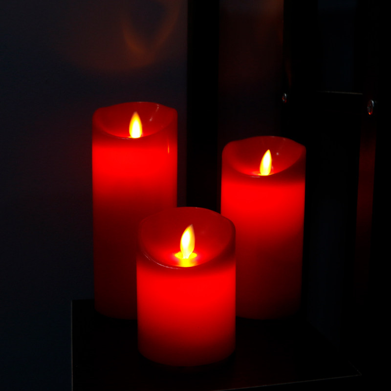 红色充电遥控led电子蜡烛灯 婚庆寺庙供佛用品摇摆仿真红蜡烛灯