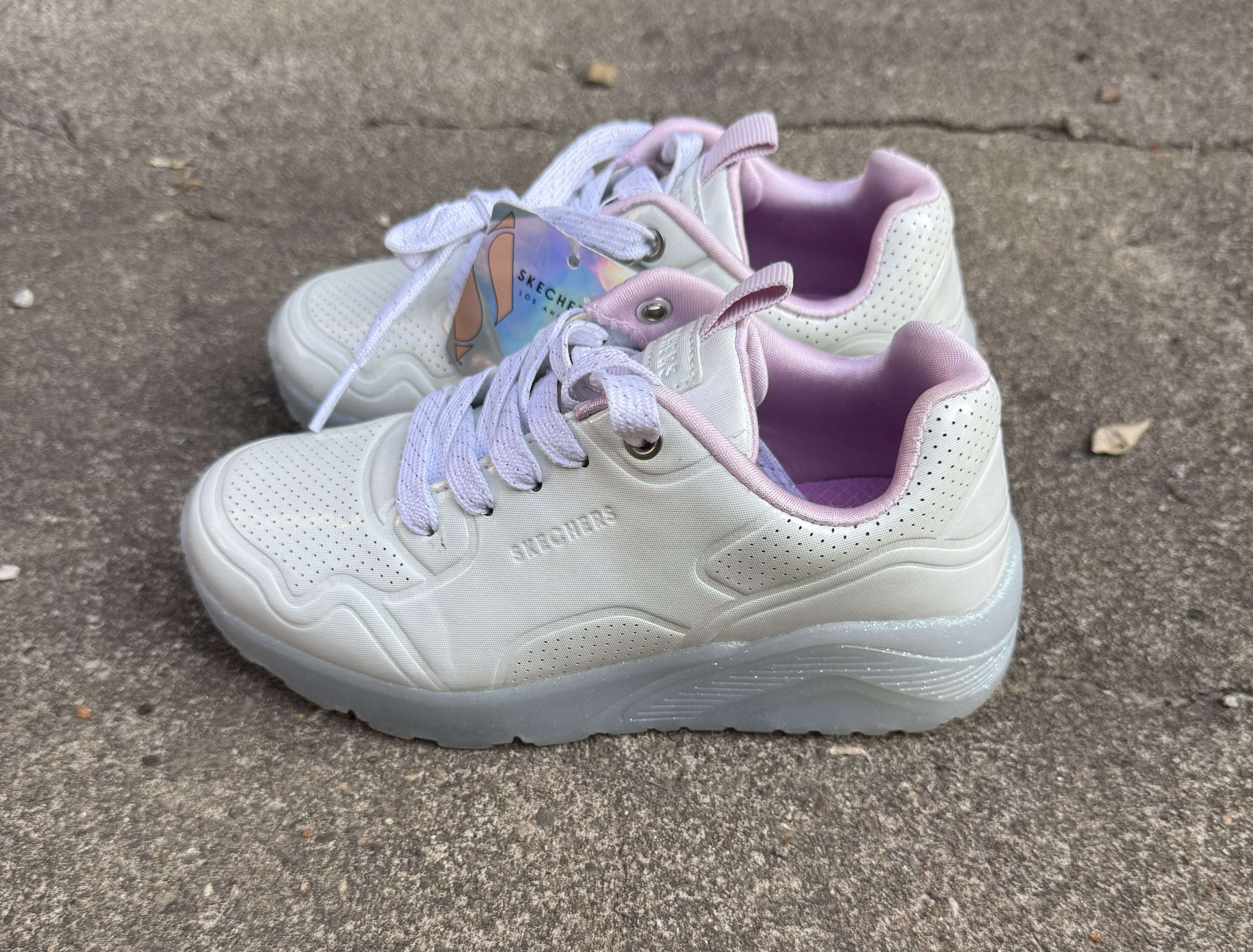 SKECHERS斯凯奇女大童鞋HMY2新款透气时尚绑带粉色休闲鞋310448L