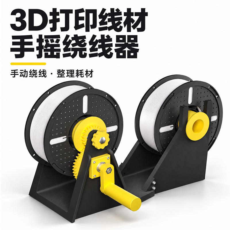 3d耗材绕线器手摇绕线器坚固耐用双盘结构齿轮传动收卷一体绕线机
