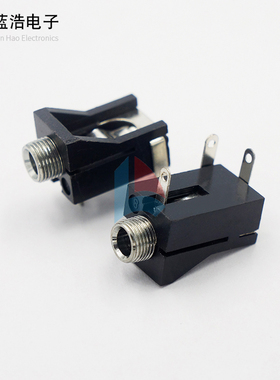 （10个）PJ-302M耳机插座3.5mm插口单声道音频插座3脚直插带螺牙