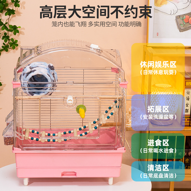 洁西透明亚克力鹦鹉笼大号观赏