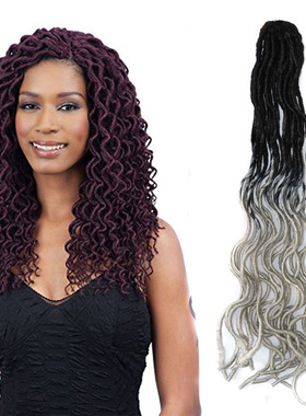 黑人接发 havana mambo Speociau Faux Locs罗马卷 弯曲空心辫