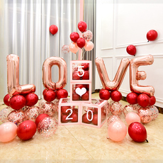 Светящиеся шары love铝膜字母520七夕气球装饰婚庆布置摆设拍照婚房用品网红盒