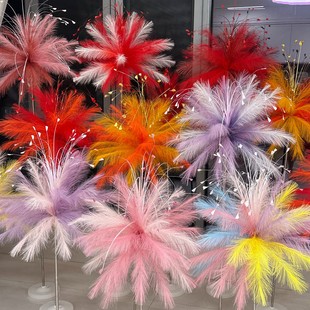 芦苇草仿真花烟花立柱结婚开业订婚新房婚房布置客厅背景节日用品