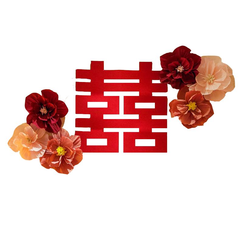 纸荷花荷叶新中式国风布置墙贴幼儿园毕业开学环创婚房背景墙装
