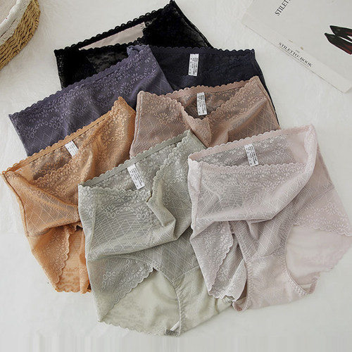 高腰收腹内裤女柔软蕾丝女士