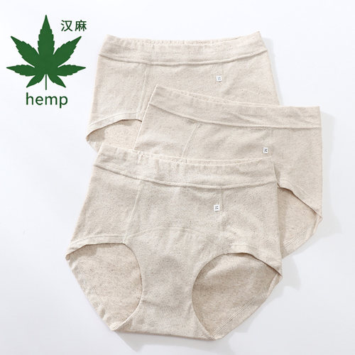 高腰收腹内裤女士天然汉麻纤维速干夏季薄款收腹护肚中老年三角裤
