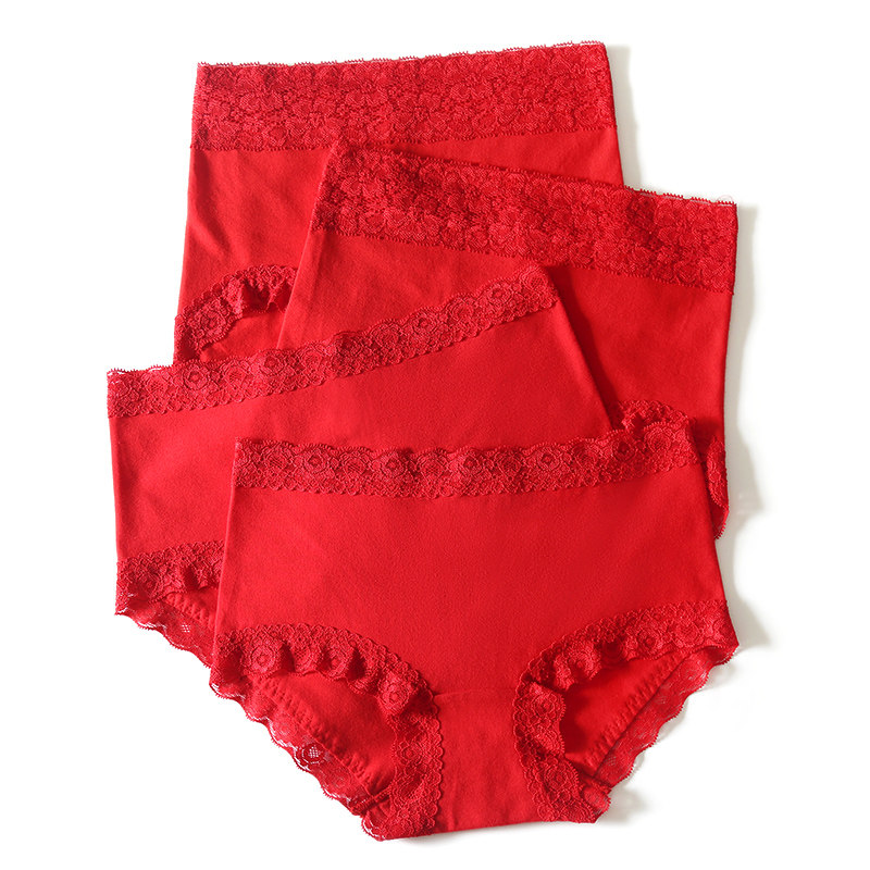 本命年中高腰纯棉内裤收腹提臀属蛇蕾丝性感棉质裆部女士大码胖mm,女士内衣/男士内衣/家居服,女三角裤,淘宝优惠券,粉丝福利购,淘宝优惠卷