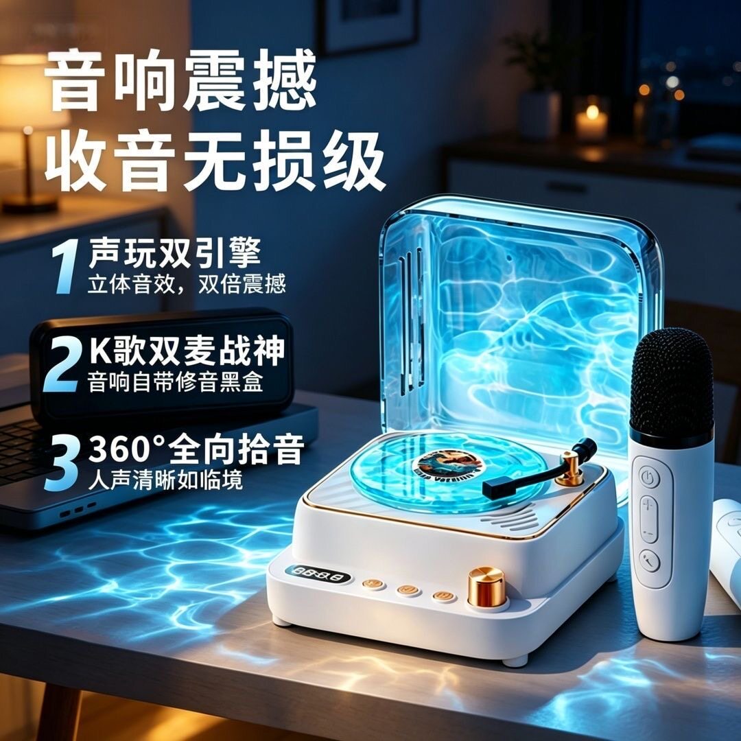 生日礼物送女生女孩闺蜜蓝牙音响麦克风音箱高级实用氛围灯音乐盒