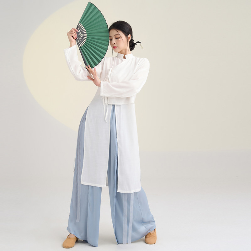 古典舞新中式舞蹈服女飘逸衬衫太极服古风中国舞演出服上衣练功服