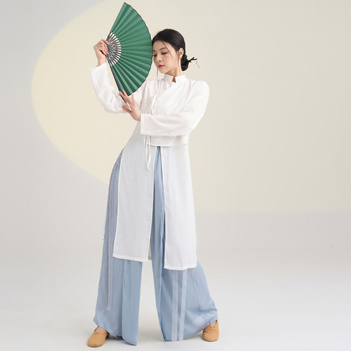 古典舞新中式舞蹈服女飘逸衬衫太极服古风中国舞演出服上衣练功服