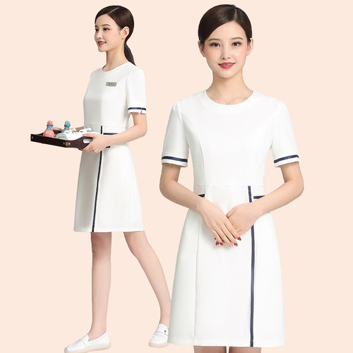 夏季中袖时尚美容师工作服职业装