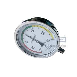 不锈钢膜盒三色压力表 YE-150BF上自仪自动化仪表四厂压力表