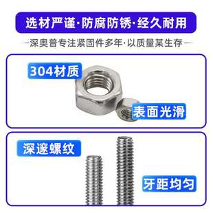 304不锈钢平头内六角螺丝配螺母平垫M2M3M4M5 跨境套装 940pcs
