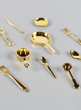 diy迷你塑料勺子叉子锅具餐具模型过家家微缩仿真厨房食玩玩具