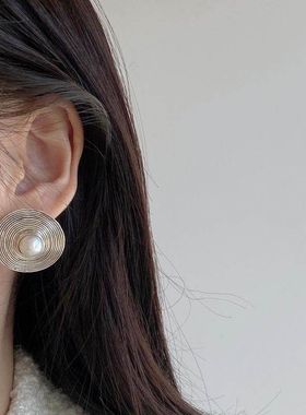 【K社制造】银复古夸张圆圈马耳环耳钉女轻奢小众文艺耳饰耳钉