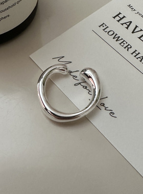 S925纯银韩版小众设计感流线戒指时髦INS风质感韩国风指环批发