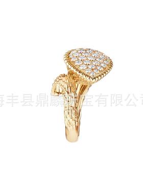 金色蛇纹水滴满钻戒指GD同款潮流百搭气质男女复古欧美 跨境ins款