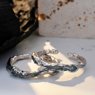 【K社制造】925银珐琅戒指不掉色小众气质精致高级感滴釉食指戒女