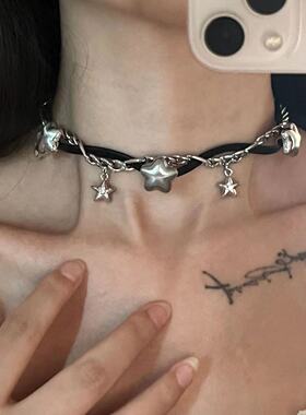 日韩重工choker黑色星星缠绕冷淡风亚文化饰品y2k配饰项链锁骨链
