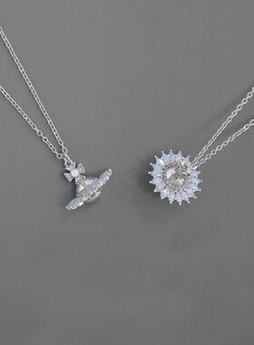 小雏菊项链新款法式轻奢小众设计高级感星球雏菊项链锁骨链