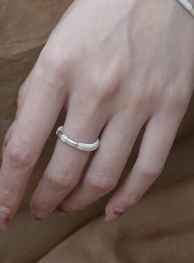 弦花丝纯银戒指 纯手工编织原创小众设计感新中式简约