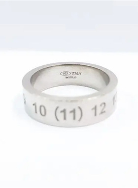 原创设计数字造型戒指男女士冷淡风高级质感银色拉丝情侣指环