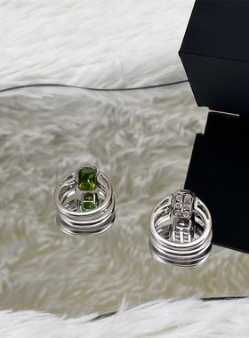 【K社制造】I双面彩钻戒指小众个性设计高级感双色薄片带钻戒指