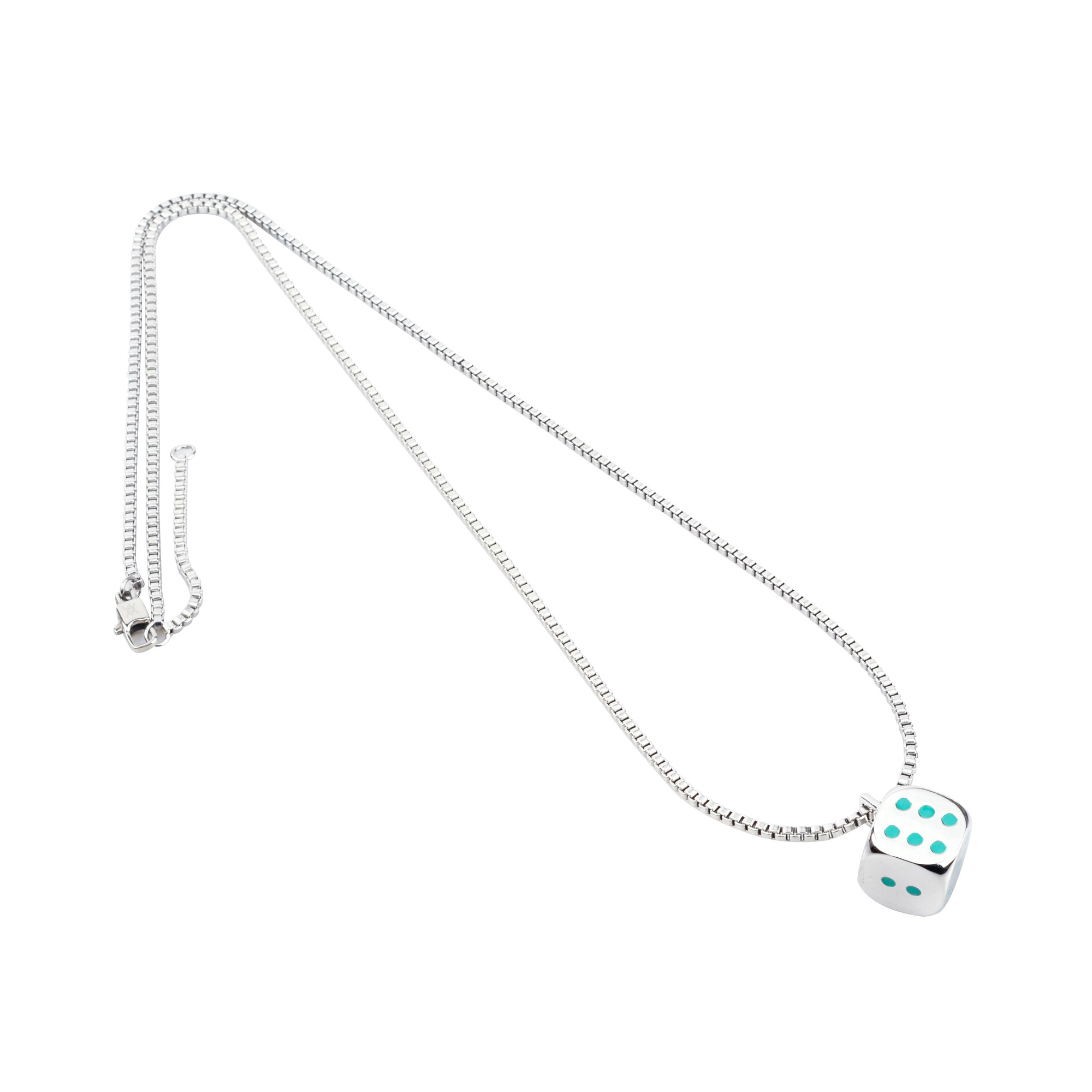 【k社制造】王一博同款吊坠情侣潮流幸运骰子项链毛衣链925银嘻哈