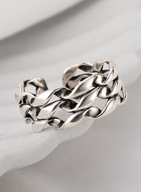 开口多层纯银镂空韩版