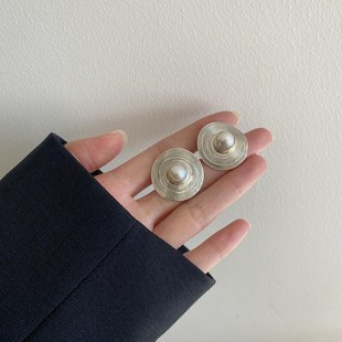 【K社制造】 925纯银复古夸张圆圈马耳环耳钉女轻奢小众文艺耳饰