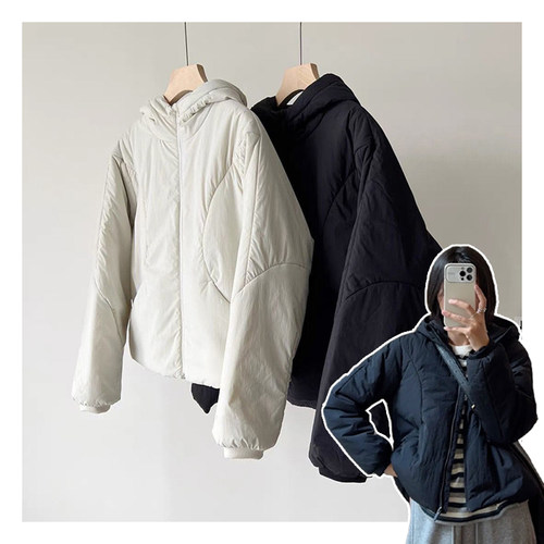 简约连帽女士棉服外套