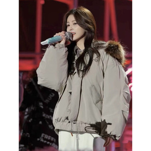 011020~「白LU毛领派克服」韩系！大毛领女休闲派克服外套