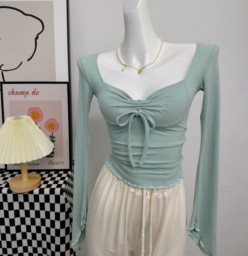 长袖纯欲薄款显瘦棉质女款