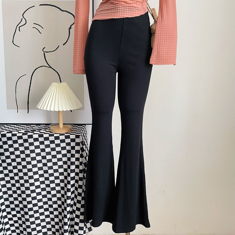 高腰显瘦喇叭裤封神马蹄裤黑色