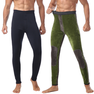 冬男光面的保暖裤加厚青少年滑面加绒加大码高腰保暖棉裤修身单件